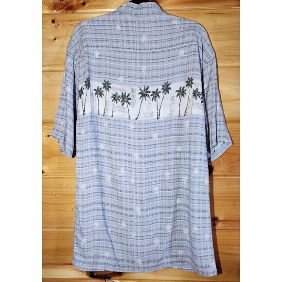 Campia Moda Men's L Tropical Palm Tree Print Short Sleeve Button-Down Shirt - Picture 9 of 14